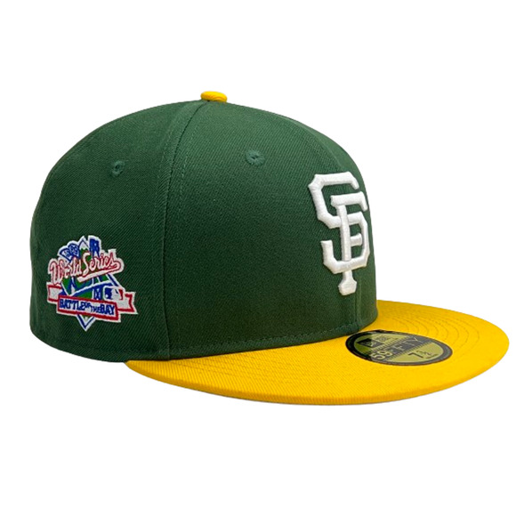 New Era San Francisco Giants Hat Oakland A's Green and Yellow Battle of … - Picture 1 of 7